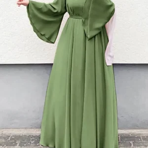 Women Lerisure Muslim Long Dress Oversized Vestidos ZANZEA 2023 Summer Spring Flare Sleeved Soild Female Turkish Robe Abaya